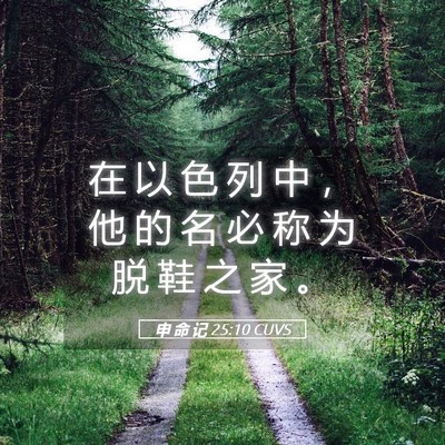 Picture 05 - 申 命 记 25:10 CUVS - 在 以 色 列 中 ， 他 的 名 必 称 为 - Bible Verse Picture