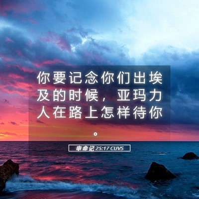 Picture 05 - 申 命 记 25:17 CUVS - 你 要 记 念 你 们 出 埃 及 的 时 候 - Bible Verse Picture