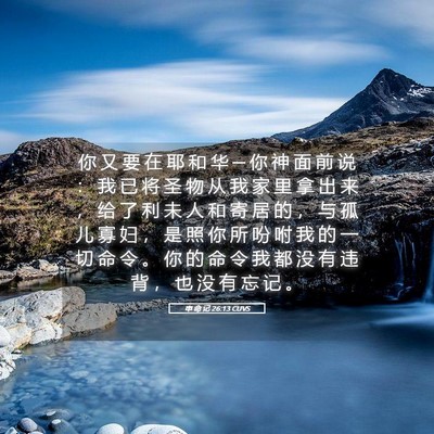 Picture 05 - 申 命 记 26:13 CUVS - 你 又 要 在 耶 和 华 ─ 你 神 面 前 - Bible Verse Picture