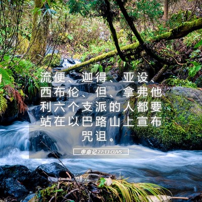 Picture 05 - 申 命 记 27:13 CUVS - 流 便 、 迦 得 、 亚 设 、 西 布 伦 - Bible Verse Picture