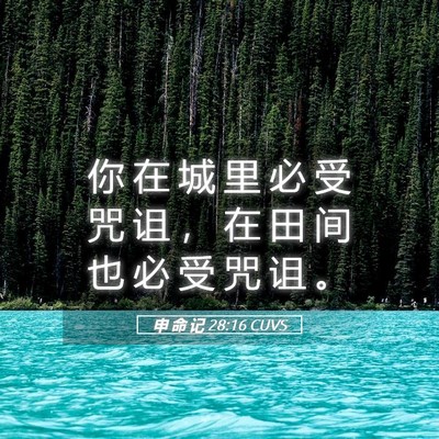 Picture 05 - 申 命 记 28:16 CUVS - 你 在 城 里 必 受 咒 诅 ， 在 田 间 - Bible Verse Picture