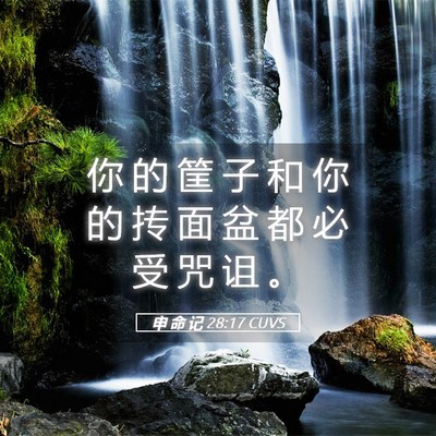 Picture 05 - 申 命 记 28:17 CUVS - 你 的 筐 子 和 你 的 抟 面 盆 都 必 - Bible Verse Picture