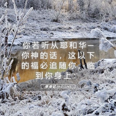 Picture 05 - 申 命 记 28:2 CUVS - 你 若 听 从 耶 和 华 ─ 你 神 的 话 - Bible Verse Picture