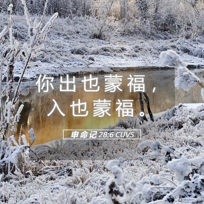 Picture 05 - 申 命 记 28:6 CUVS - 你 出 也 蒙 福 ， 入 也 蒙 福 - Bible Verse Picture