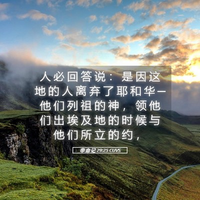 Picture 05 - 申 命 记 29:25 CUVS - 人 必 回 答 说 ： 是 因 这 地 的 人 - Bible Verse Picture