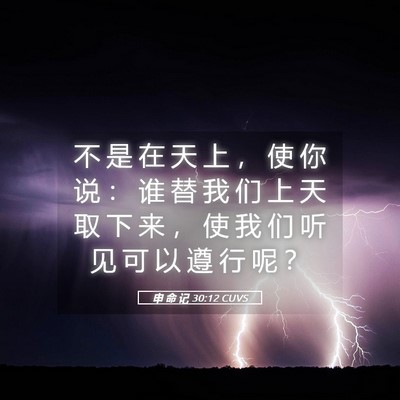 Picture 05 - 申 命 记 30:12 CUVS - 不 是 在 天 上 ， 使 你 说 ： 谁 替 - Bible Verse Picture