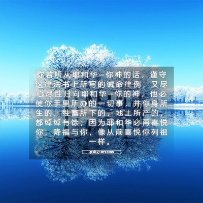 Picture 05 - 申 命 记 30:9 CUVS - 你 若 听 从 耶 和 华 ─ 你 神 的 话 - Bible Verse Picture