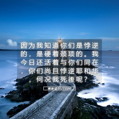 Picture 05 - 申 命 记 31:27 CUVS - 因 为 我 知 道 你 们 是 悖 逆 的 ， - Bible Verse Picture