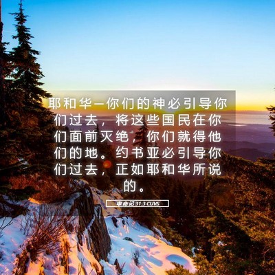 Picture 05 - 申 命 记 31:3 CUVS - 耶 和 华 ─ 你 们 的 神 必 引 导 你 - Bible Verse Picture