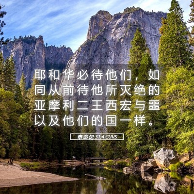 Picture 05 - 申 命 记 31:4 CUVS - 耶 和 华 必 待 他 们 ， 如 同 从 前 - Bible Verse Picture