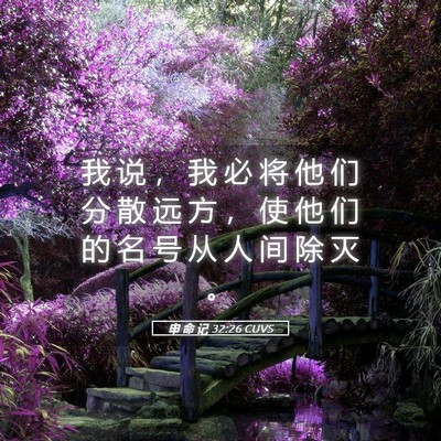 Picture 05 - 申 命 记 32:26 CUVS - 我 说 ， 我 必 将 他 们 分 散 远 方 - Bible Verse Picture