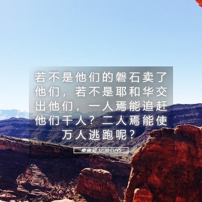 Picture 05 - 申 命 记 32:30 CUVS - 若 不 是 他 们 的 磐 石 卖 了 他 们 - Bible Verse Picture