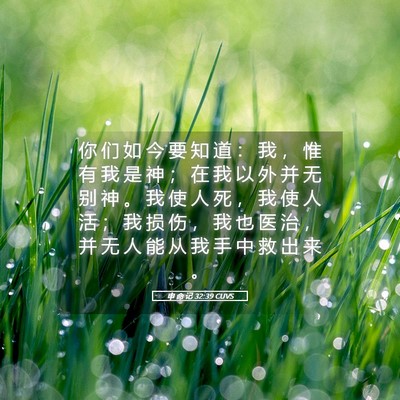 Picture 05 - 申 命 记 32:39 CUVS - 你 们 如 今 要 知 道 ： 我 ， 惟 有 - Bible Verse Picture