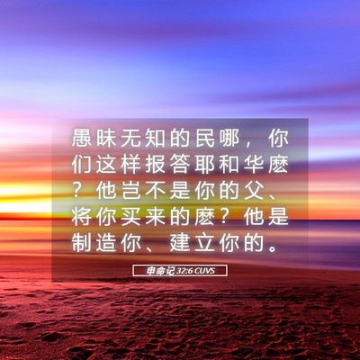 Picture 05 - 申 命 记 32:6 CUVS - 愚 昧 无 知 的 民 哪 ， 你 们 这 样 - Bible Verse Picture