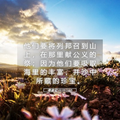 Picture 05 - 申 命 记 33:19 CUVS - 他 们 要 将 列 邦 召 到 山 上 ， 在 - Bible Verse Picture