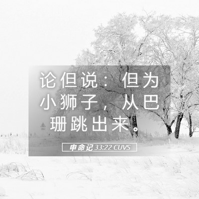 Picture 05 - 申 命 记 33:22 CUVS - 论 但 说 ： 但 为 小 狮 子 ， 从 巴 - Bible Verse Picture
