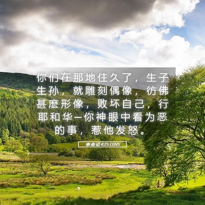 Picture 05 - 申 命 记 4:25 CUVS - 你 们 在 那 地 住 久 了 ， 生 子 生 - Bible Verse Picture