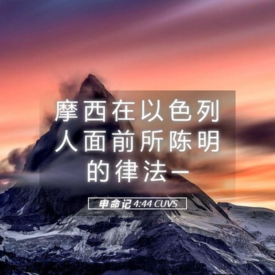 Picture 05 - 申 命 记 4:44 CUVS - 摩 西 在 以 色 列 人 面 前 所 陈 明 - Bible Verse Picture