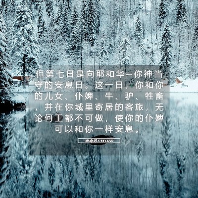 Picture 05 - 申 命 记 5:14 CUVS - 但 第 七 日 是 向 耶 和 华 ─ 你 神 - Bible Verse Picture