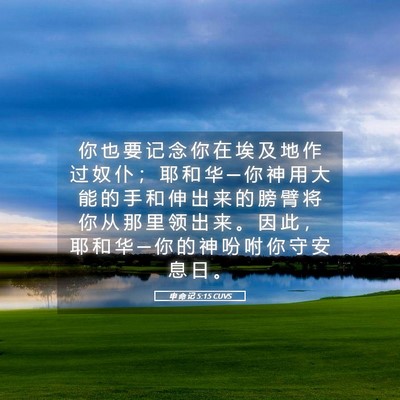 Picture 05 - 申 命 记 5:15 CUVS - 你 也 要 记 念 你 在 埃 及 地 作 过 - Bible Verse Picture