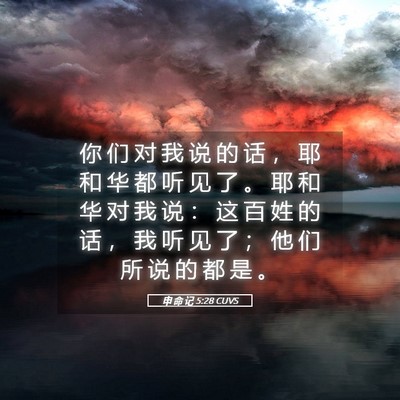 Picture 05 - 申 命 记 5:28 CUVS - 你 们 对 我 说 的 话 ， 耶 和 华 都 - Bible Verse Picture