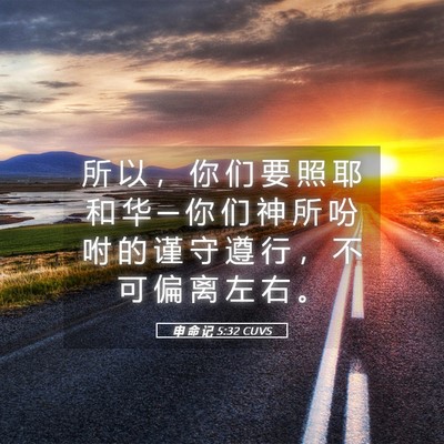 Picture 05 - 申 命 记 5:32 CUVS - 所 以 ， 你 们 要 照 耶 和 华 ─ 你 - Bible Verse Picture