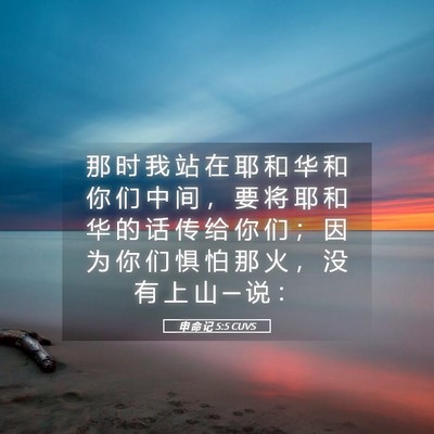 Picture 05 - 申 命 记 5:5 CUVS - 那 时 我 站 在 耶 和 华 和 你 们 中 - Bible Verse Picture