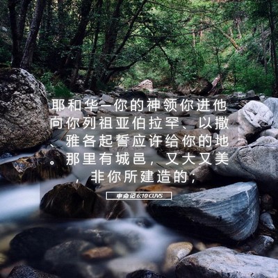 Picture 05 - 申 命 记 6:10 CUVS - 耶 和 华 ─ 你 的 神 领 你 进 他 向 - Bible Verse Picture