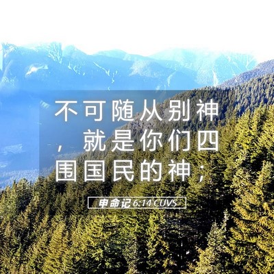 Picture 05 - 申 命 记 6:14 CUVS - 不 可 随 从 别 神 ， 就 是 你 们 四 - Bible Verse Picture