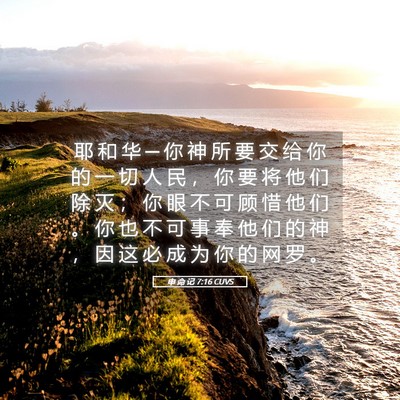 Picture 05 - 申 命 记 7:16 CUVS - 耶 和 华 ─ 你 神 所 要 交 给 你 的 - Bible Verse Picture