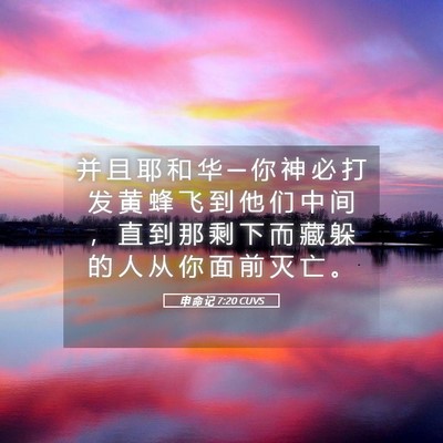 Picture 05 - 申 命 记 7:20 CUVS - 并 且 耶 和 华 ─ 你 神 必 打 发 黄 - Bible Verse Picture