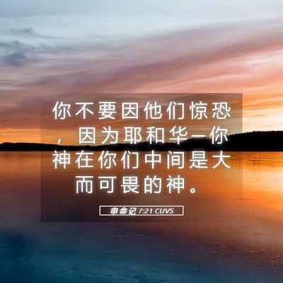 Picture 05 - 申 命 记 7:21 CUVS - 你 不 要 因 他 们 惊 恐 ， 因 为 耶 - Bible Verse Picture