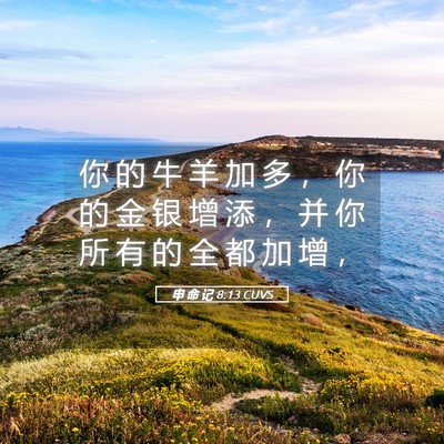 Picture 05 - 申 命 记 8:13 CUVS - 你 的 牛 羊 加 多 ， 你 的 金 银 增 - Bible Verse Picture