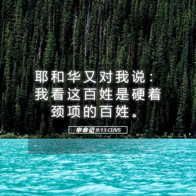 Picture 05 - 申 命 记 9:13 CUVS - 耶 和 华 又 对 我 说 ： 我 看 这 百 - Bible Verse Picture