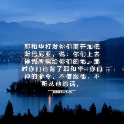 Picture 05 - 申 命 记 9:23 CUVS - 耶 和 华 打 发 你 们 离 开 加 低 斯 - Bible Verse Picture