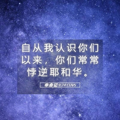 Picture 05 - 申 命 记 9:24 CUVS - 自 从 我 认 识 你 们 以 来 ， 你 们 - Bible Verse Picture