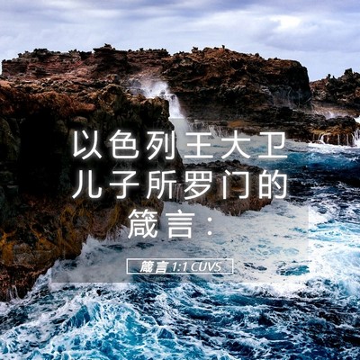 Picture 05 - 箴 言 1:1 CUVS - 以 色 列 王 大 卫 儿 子 所 罗 门 的 - Bible Verse Picture