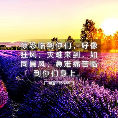 Picture 05 - 箴 言 1:27 CUVS - 惊 恐 临 到 你 们 ， 好 像 狂 风 ； - Bible Verse Picture