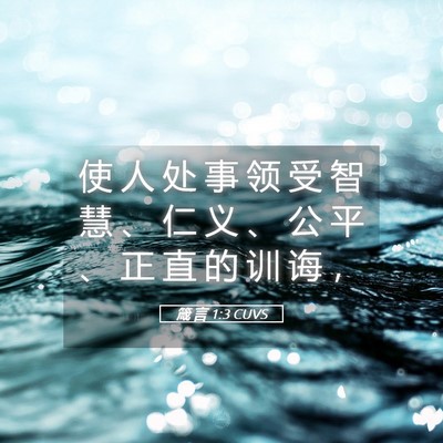 Picture 05 - 箴 言 1:3 CUVS - 使 人 处 事 领 受 智 慧 、 仁 义 、 - Bible Verse Picture
