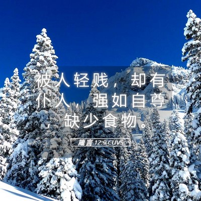 Picture 05 - 箴 言 12:9 CUVS - 被 人 轻 贱 ， 却 有 仆 人 ， 强 如 - Bible Verse Picture