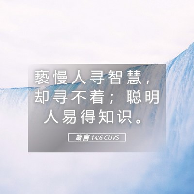 Picture 05 - 箴 言 14:6 CUVS - 亵 慢 人 寻 智 慧 ， 却 寻 不 着 ； - Bible Verse Picture