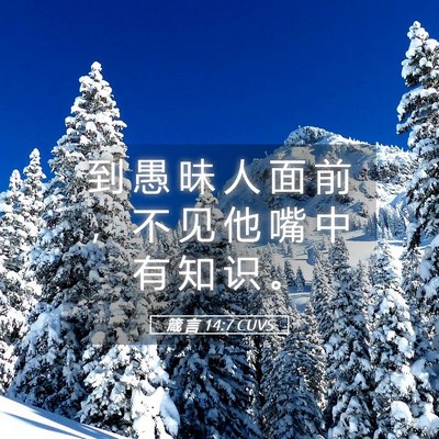 Picture 05 - 箴 言 14:7 CUVS - 到 愚 昧 人 面 前 ， 不 见 他 嘴 中 - Bible Verse Picture