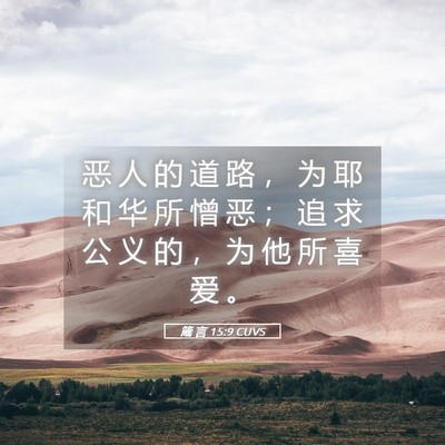 Picture 05 - 箴 言 15:9 CUVS - 恶 人 的 道 路 ， 为 耶 和 华 所 憎 - Bible Verse Picture