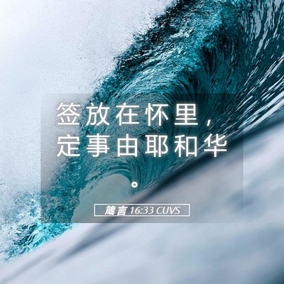 Picture 05 - 箴 言 16:33 CUVS - 签 放 在 怀 里 ， 定 事 由 耶 和 华 - Bible Verse Picture