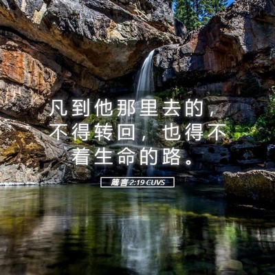 Picture 05 - 箴 言 2:19 CUVS - 凡 到 他 那 里 去 的 ， 不 得 转 回 - Bible Verse Picture