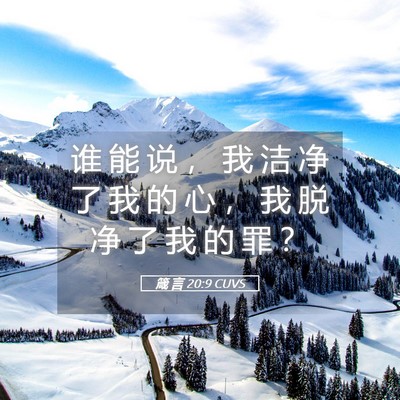 Picture 05 - 箴 言 20:9 CUVS - 谁 能 说 ， 我 洁 净 了 我 的 心 ， - Bible Verse Picture