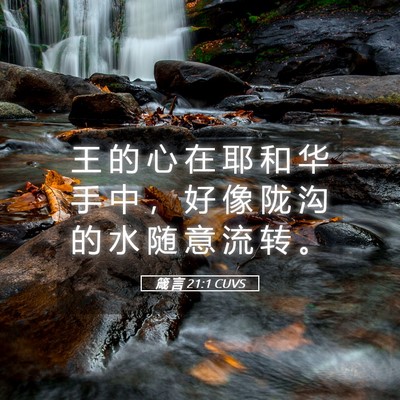 Picture 05 - 箴 言 21:1 CUVS - 王 的 心 在 耶 和 华 手 中 ， 好 像 - Bible Verse Picture