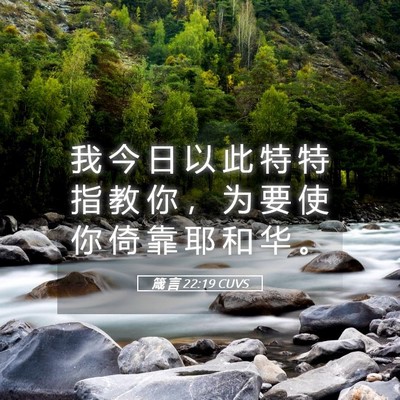 Picture 05 - 箴 言 22:19 CUVS - 我 今 日 以 此 特 特 指 教 你 ， 为 - Bible Verse Picture