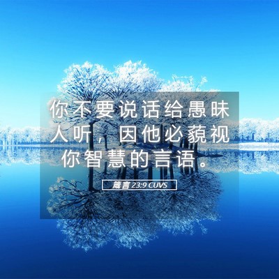 Picture 05 - 箴 言 23:9 CUVS - 你 不 要 说 话 给 愚 昧 人 听 ， 因 - Bible Verse Picture