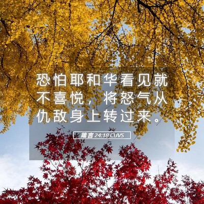 Picture 05 - 箴 言 24:18 CUVS - 恐 怕 耶 和 华 看 见 就 不 喜 悦 ， - Bible Verse Picture
